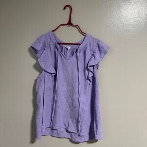 Andree by unit lilac flowwy sleeveless cottage blouse women's plus size 2x